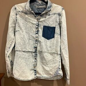 Unique Lightweight Denim with lots of Tiny Safety Pins and Pretty Snaps-Size 38